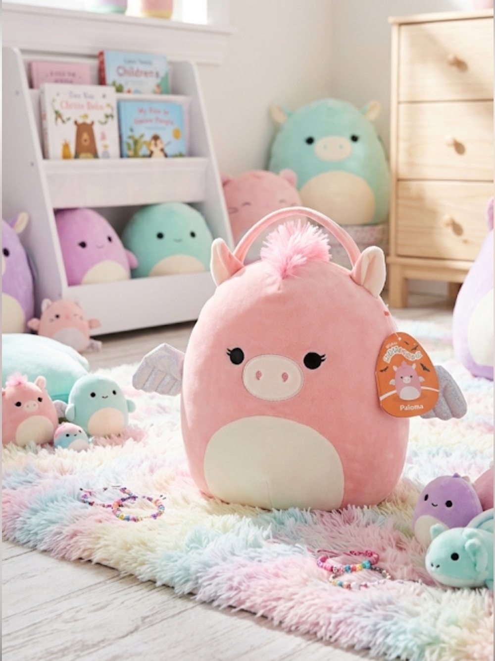 NEW Squishmallows Pail Bucket Paloma Pig Stuffed Squishmallows Childs Animal Pai